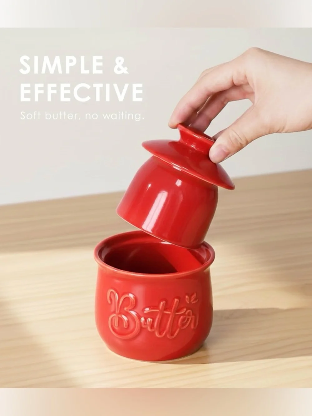 French Butter Crock Style Ceramic • Traditional Water-Seal Butter Keeper